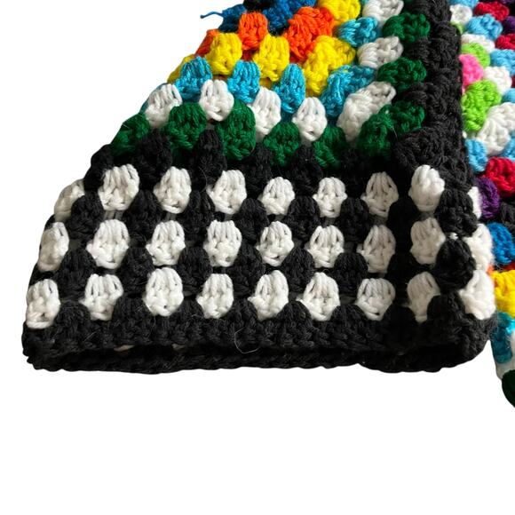 Handmade‎ Crochet Bright Vibrant Hexi Cardigan Boho Festival  Fits S to L (3003) - Picture 6 of 11